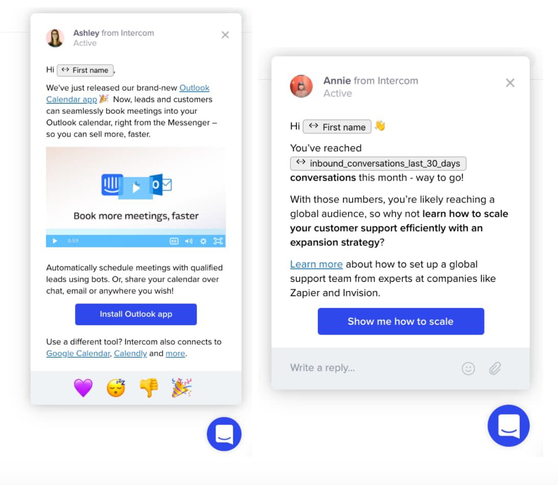 In-app messaging examples